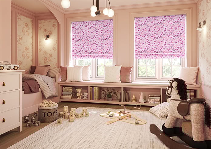 Sweetheart, Pink - Motorised Roman Blind - Image 6